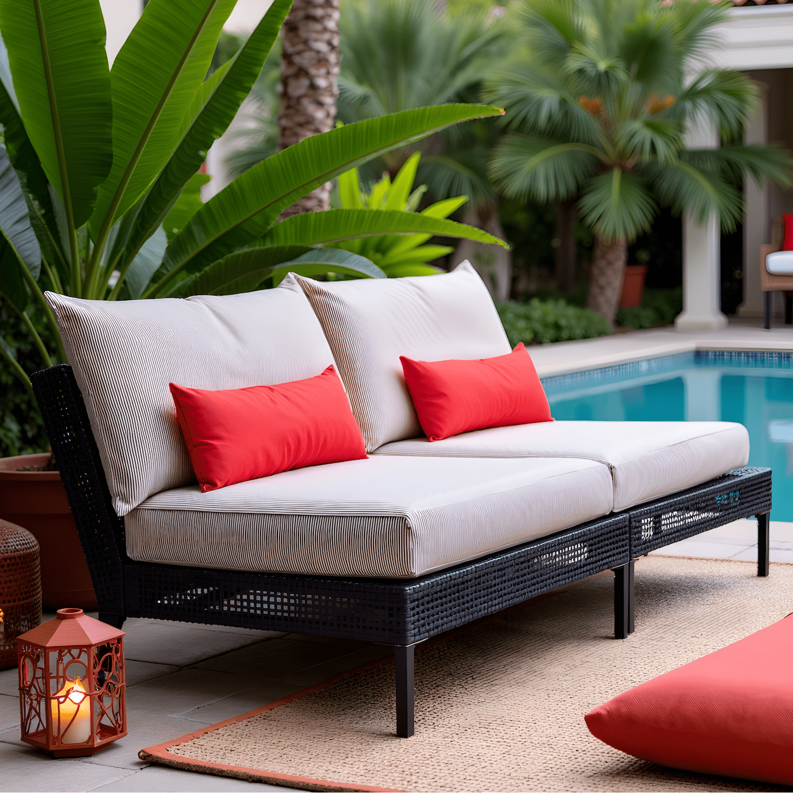 Rockin Cushions IKEA Outdoor Slipcovers Rockin Cushions Outdoor Slip Covers | Beige Stripe | Compatible with IKEA Duvholmen Kuddarna Cushions | Includes 2 Kuddarna Pillow Covers and 2 Duvholmen Seat Covers - Set of 4